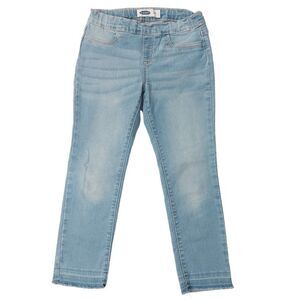 Old Navy  Jeggings Girls Large 10-12 Blue Skinny Crop Stretch Raw Hem